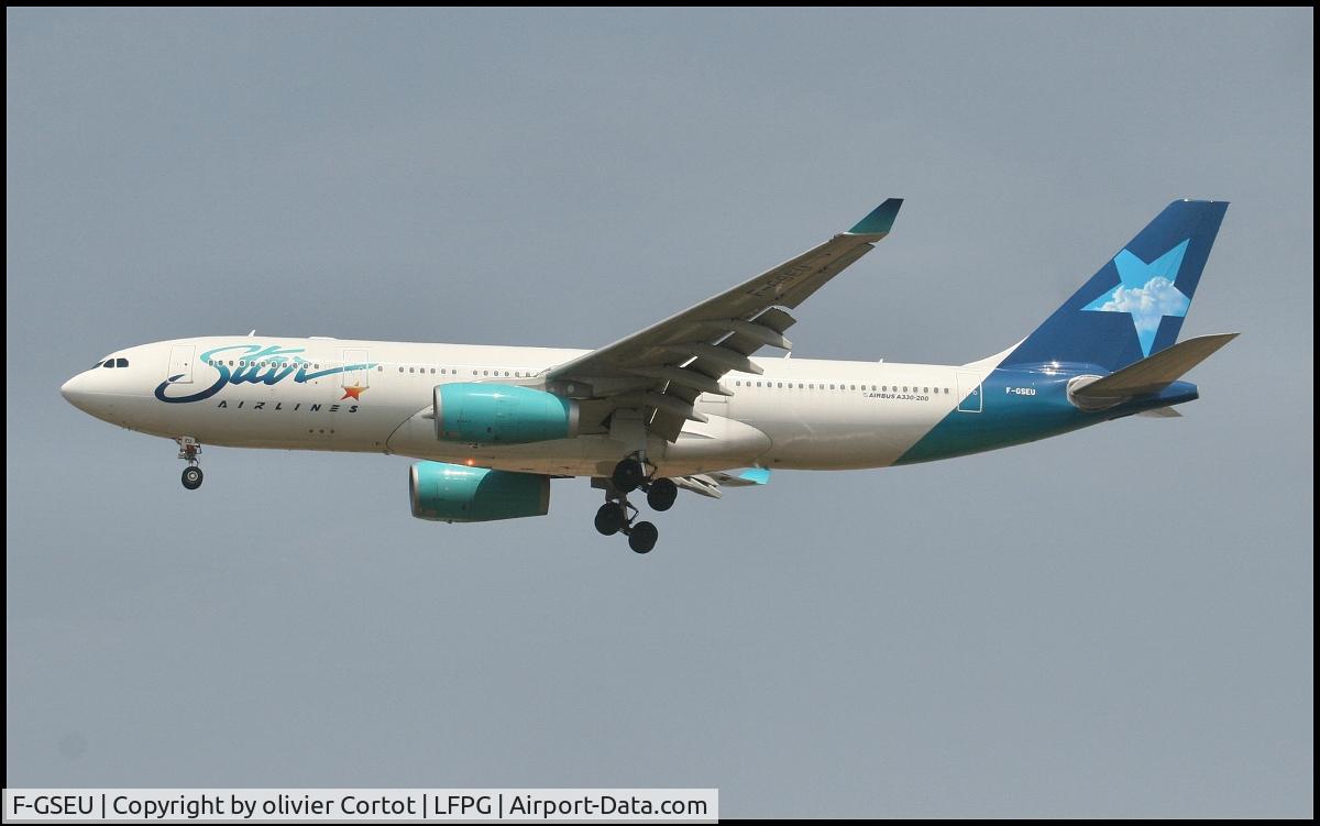 F-GSEU, 2004 Airbus A330-243 C/N 635, landing at Paris airport