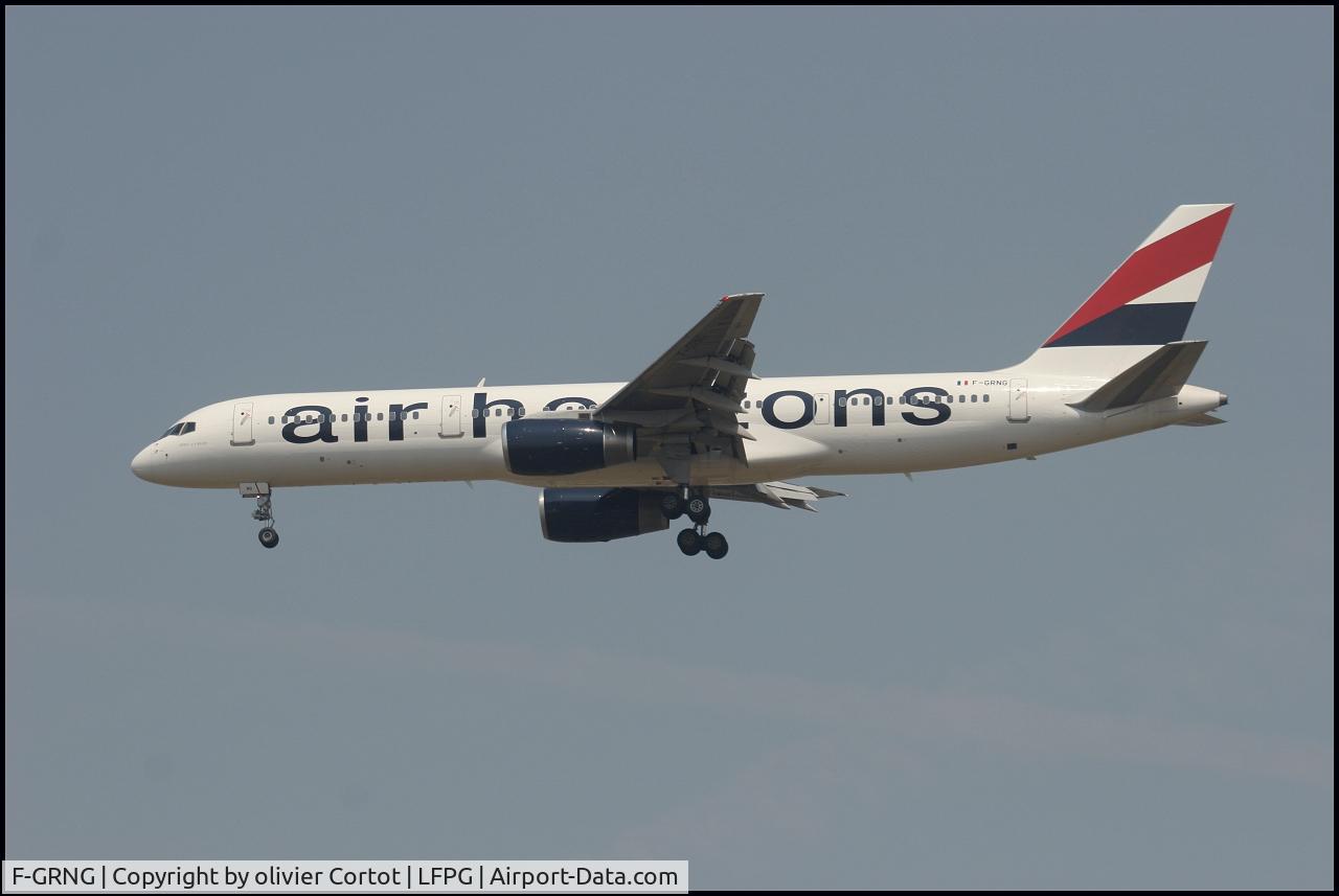 F-GRNG, 2000 Boeing 757-23N C/N 30548, landing at CDG in 2005