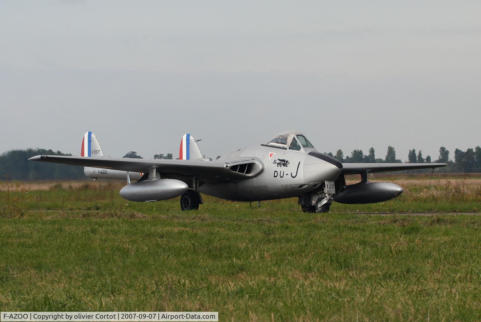 F-AZOO, De Havilland (FFA) Vampire FB.6 (DH-100) C/N 636, Taken at Dijon French AFB during a ceremony
