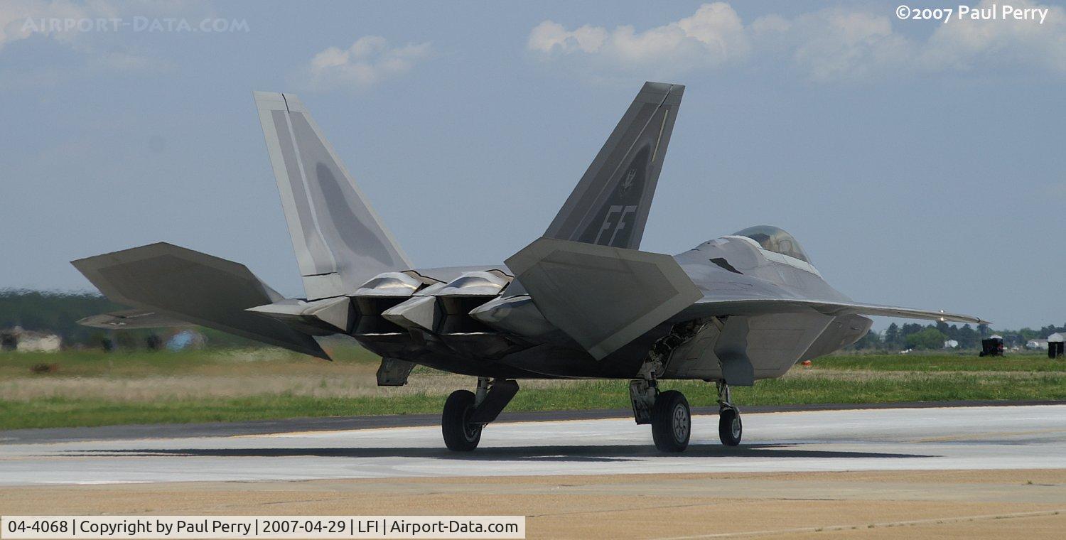 04-4068, 2004 Lockheed Martin F-22A Raptor C/N 4068, With tailplanes that size, no wonder she can do what she does