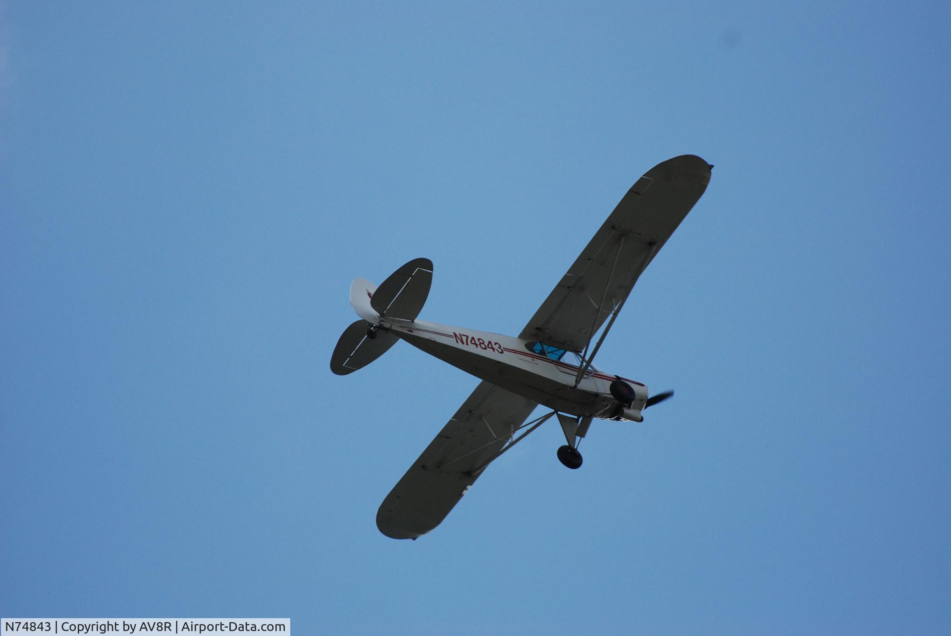 N74843, 1955 Piper PA-18-150 Super Cub C/N 18-4085, In Flight over Marlboro, MA