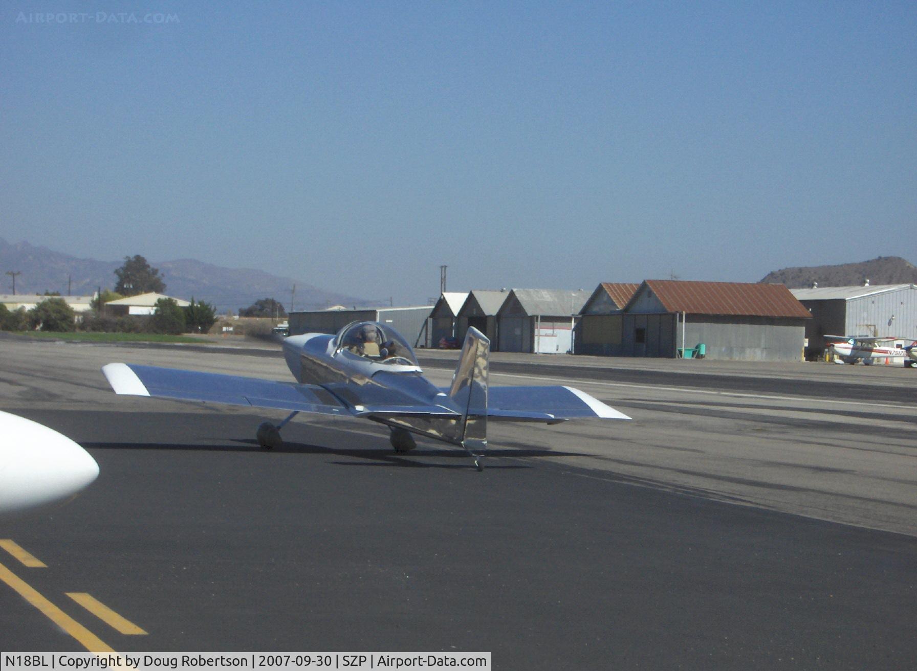 N18BL, 2007 Vans RV-8 C/N 82170, 2007 Bertz VAN's RV-8, Lycoming IO-360 180 Hp, taxi to Rwy 22