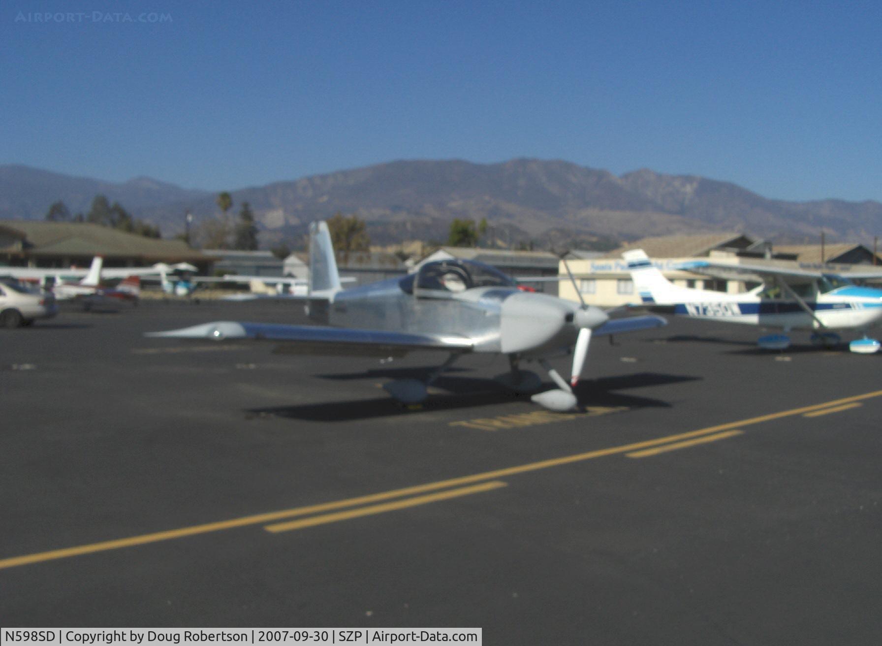 N598SD, 2006 Vans RV-9A C/N 90598, 2006 Dellangelo VAN's RV-9A, Lycoming O-320 150 Hp