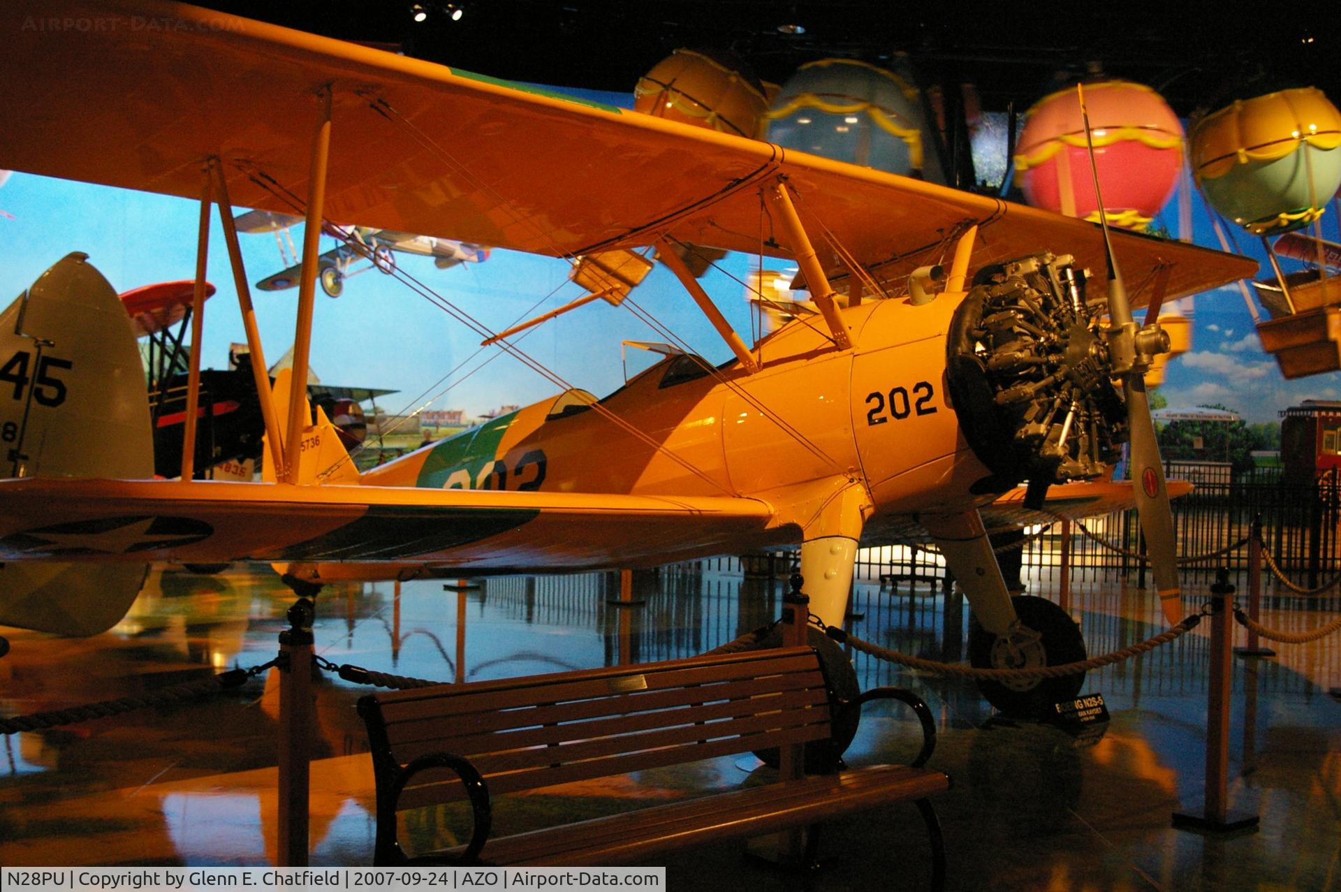 N28PU, 1942 Boeing B75N1 C/N 75-5736, ex-N2PP At the Kalamazoo Air Zoo. PT-13D 42-17573