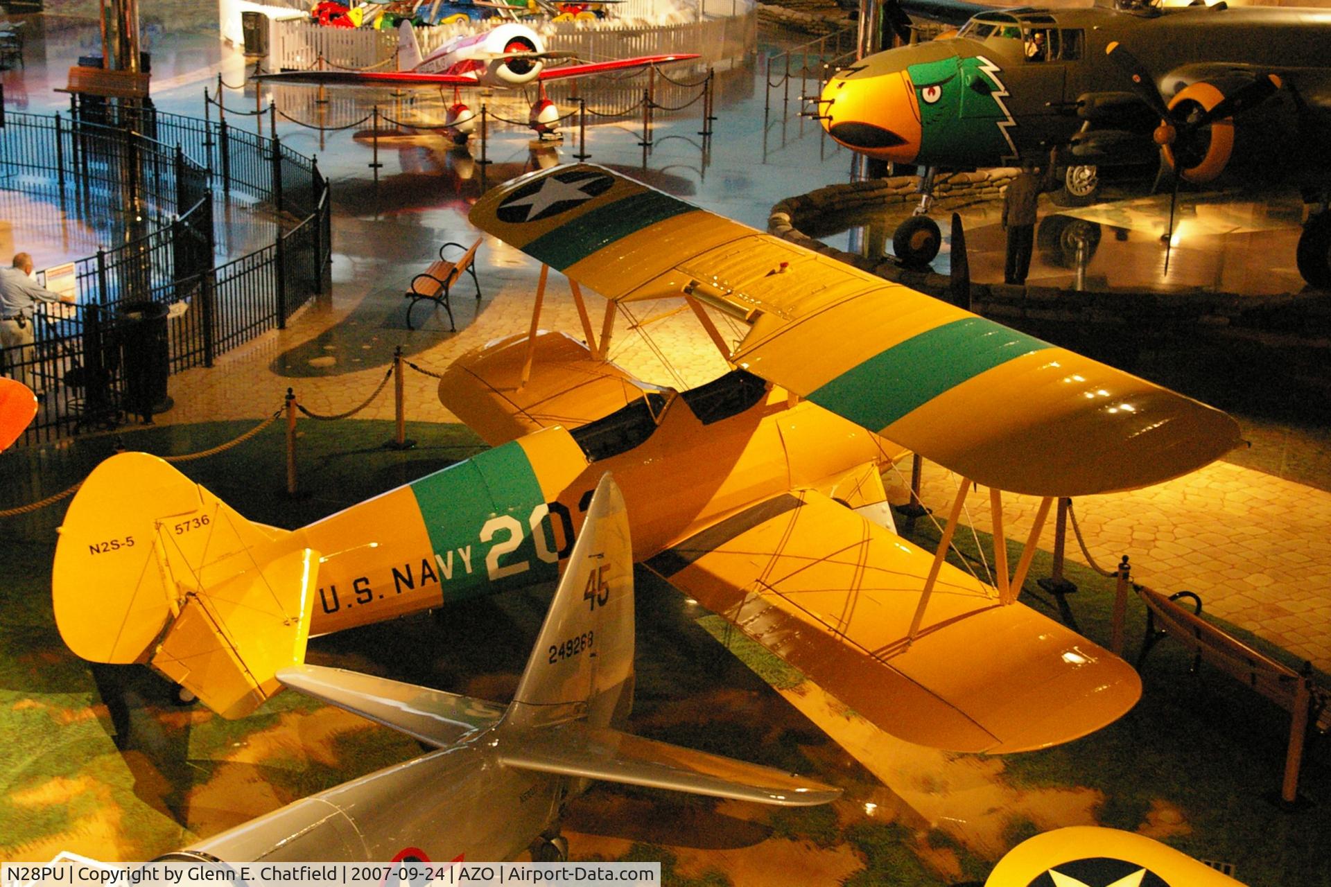 N28PU, 1942 Boeing B75N1 C/N 75-5736, ex-N2PP At the Kalamazoo Air Zoo, PT-13D 42-17573
