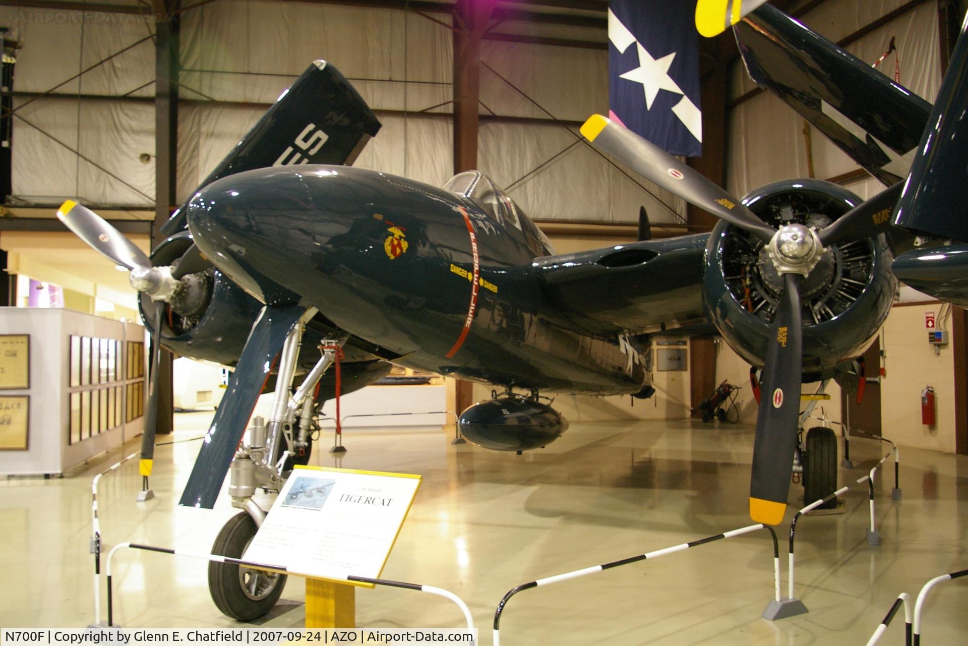 N700F, 1945 Grumman F7F-3 Tigercat C/N C.132, At the Kalamazoo Air Zoo