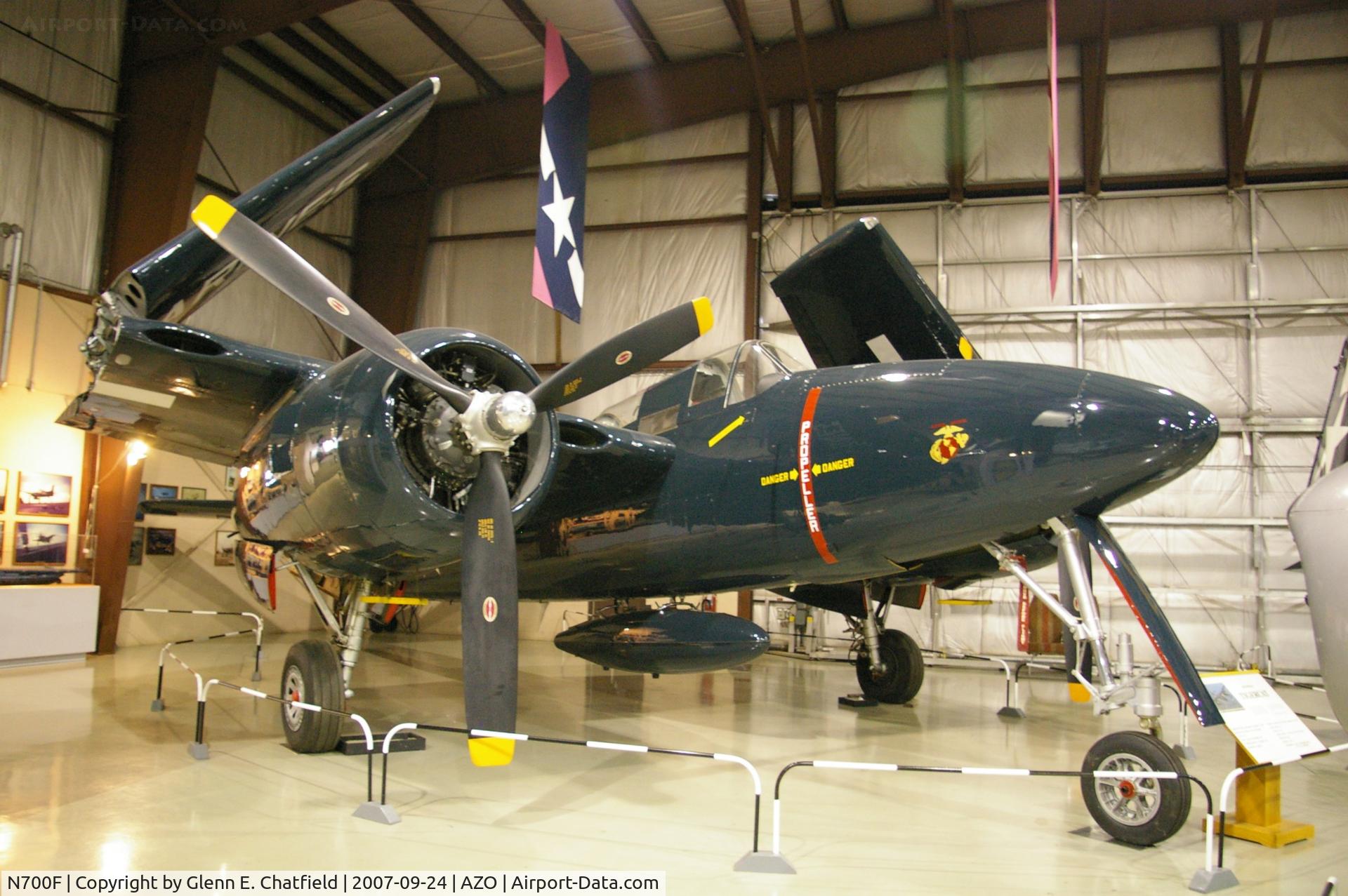 N700F, 1945 Grumman F7F-3 Tigercat C/N C.132, At the Kalamazoo Air Zoo