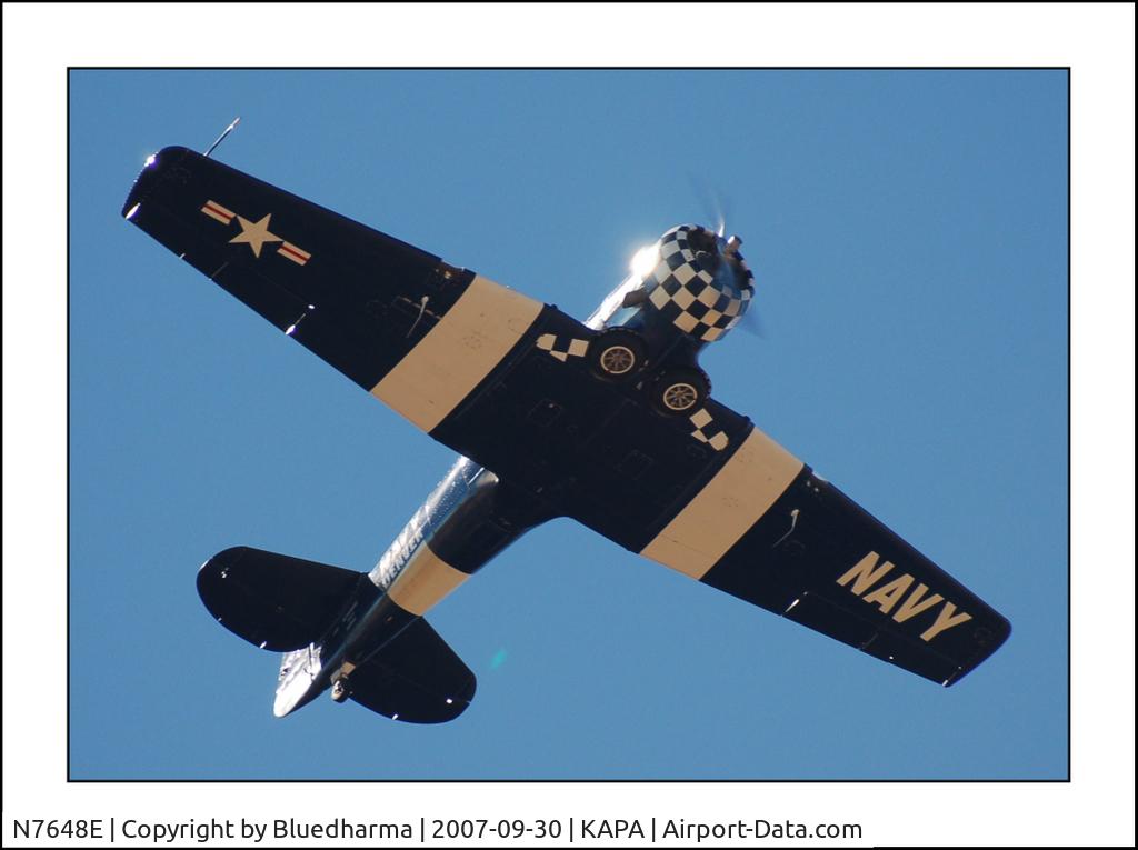 N7648E, 1942 North American SNJ-3 Texan C/N 78-6987, Trophy Hunter flys over... (taken with John Little's Camera)