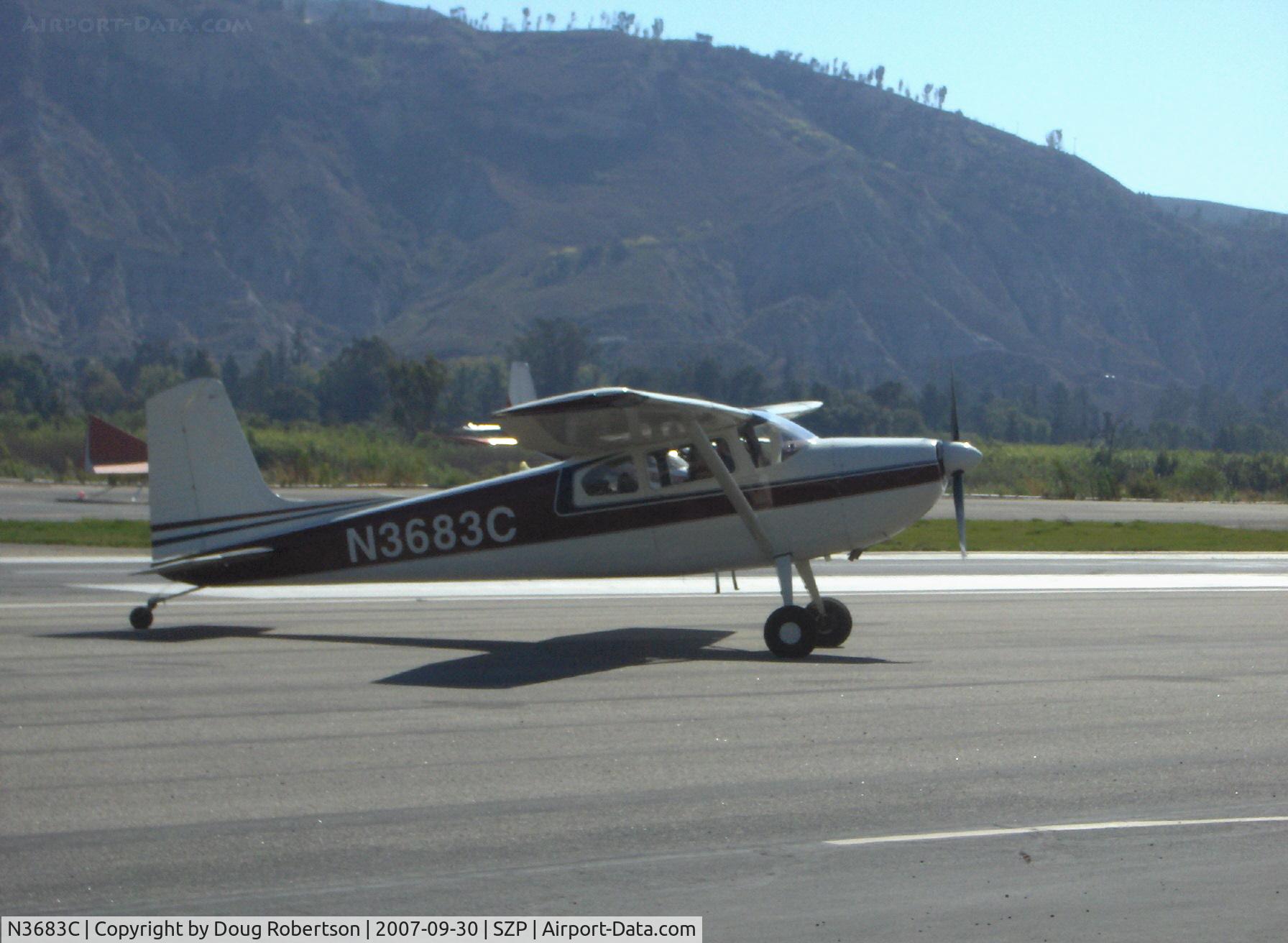 N3683C, 1954 Cessna 180 C/N 31182, 1954 Cessna 180, Continental O-470 225 Hp, taxi off Rwy 22