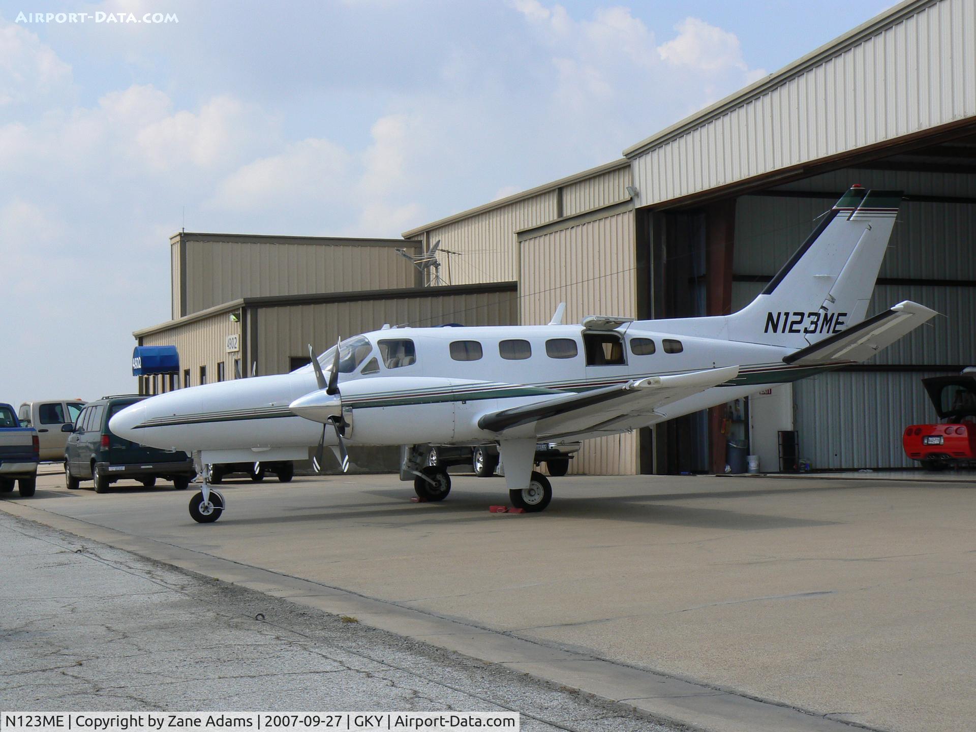N123ME, 1996 Cessna 441 C/N 4410359, on the ramp at Arlington Muni - Van Bortel