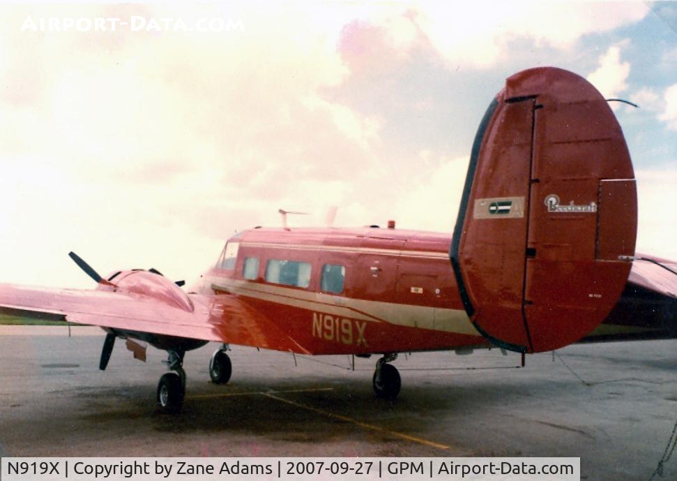 N919X, 1963 Beech H-18 Tri-Gear C/N BA-657, on the ramp at Grand Prairie @1981