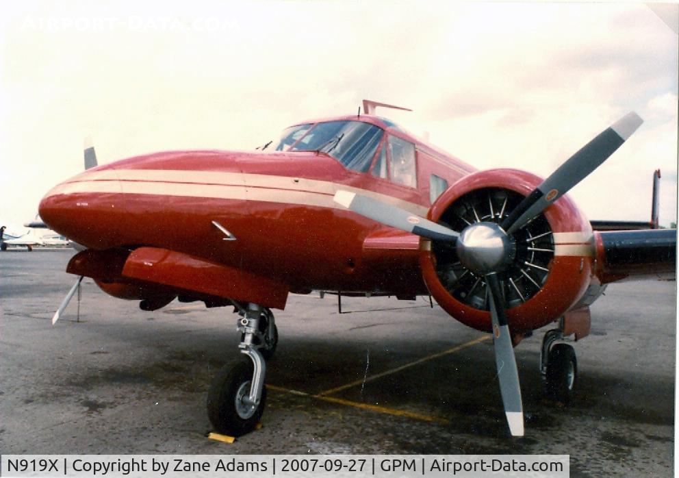 N919X, 1963 Beech H-18 Tri-Gear C/N BA-657, On the ramp at Grand Prairie @1981
