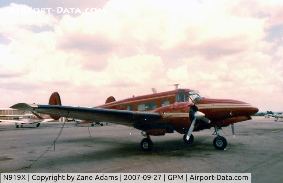 N919X, 1963 Beech H-18 Tri-Gear C/N BA-657, on the ramp at Grand Prairie @ 1981