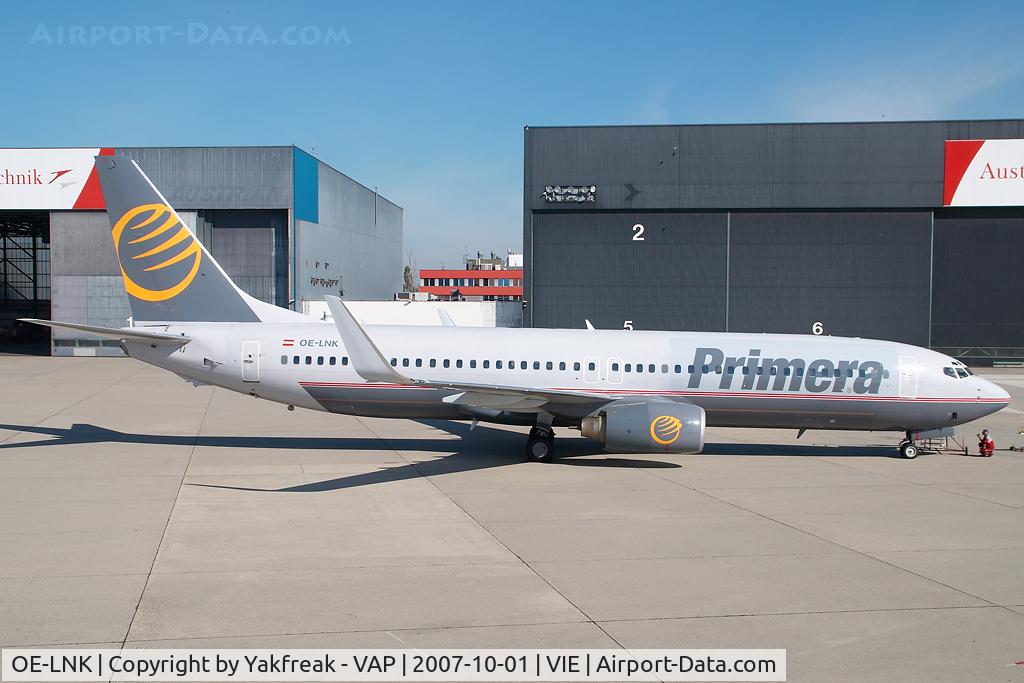 OE-LNK, 1999 Boeing 737-8Z9 C/N 28178, Jet X Boeing 737-800 in Primera colors leased from Lauda AIr