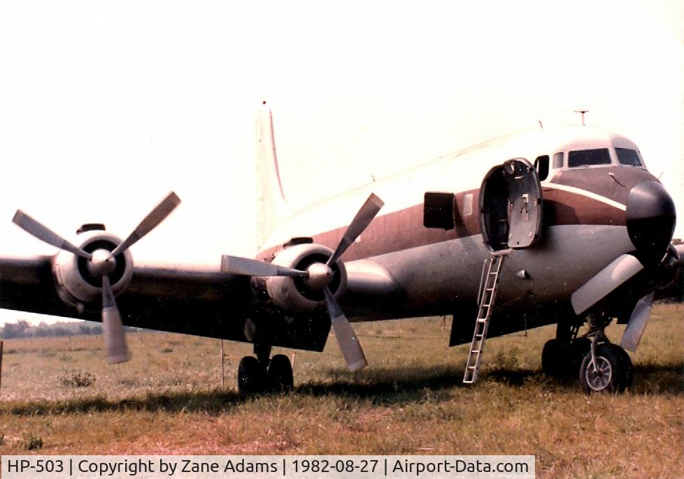 HP-503, 1952 Douglas DC-6B(F) C/N 43524, Landed in a field near Corsicana, TX with 8 tons of marijuana on board - pilots never caught, drugs confiscated.