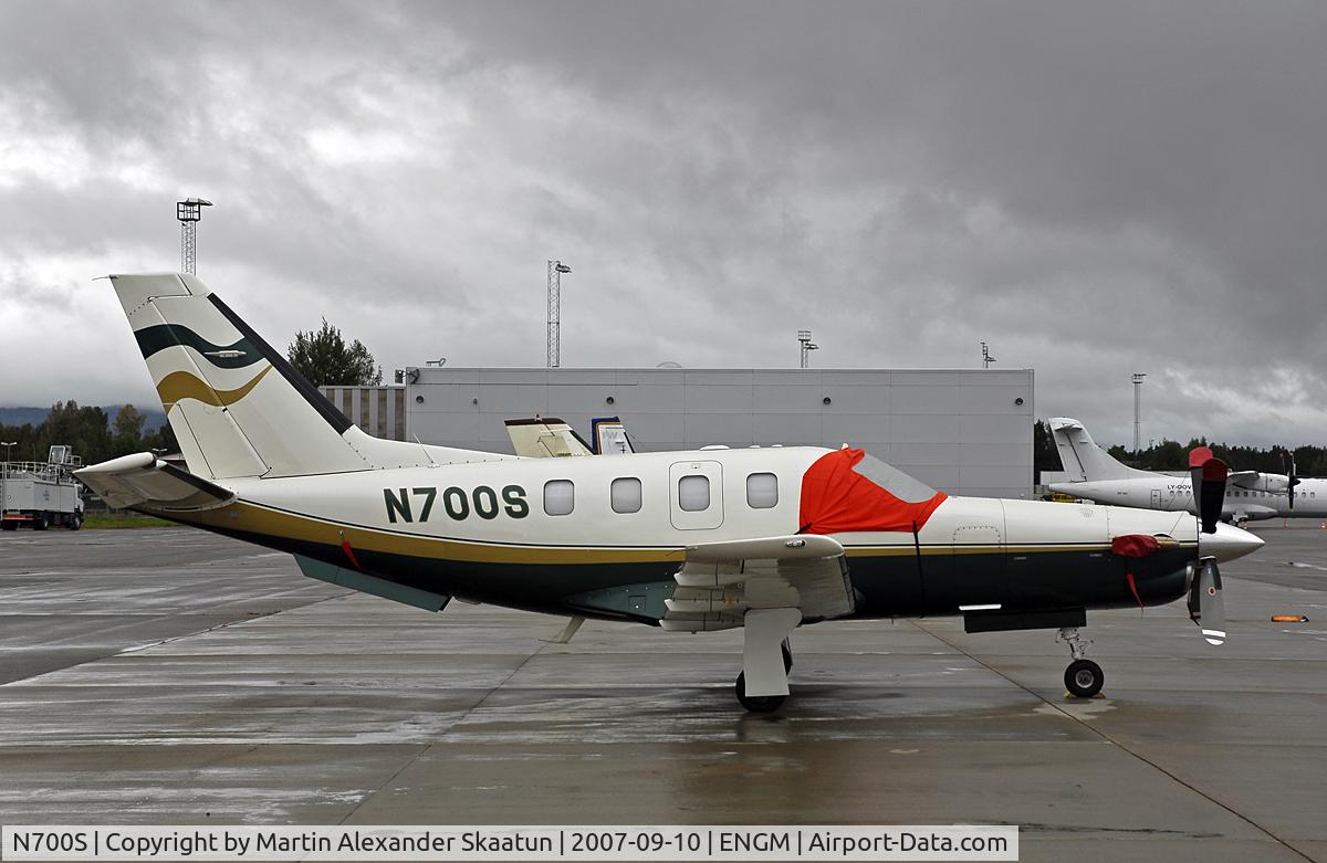 N700S, 2001 Socata TBM-700 C/N 193, Parked at the GA Terminal at OSL.