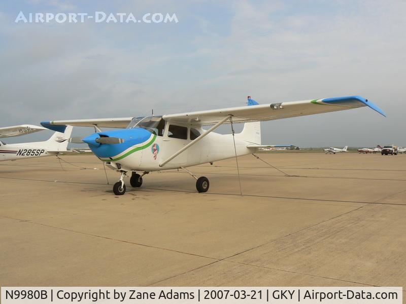 N9980B, 1957 Cessna 182A Skylane C/N 34380, Nose art! on the ramp at Arlington Muni