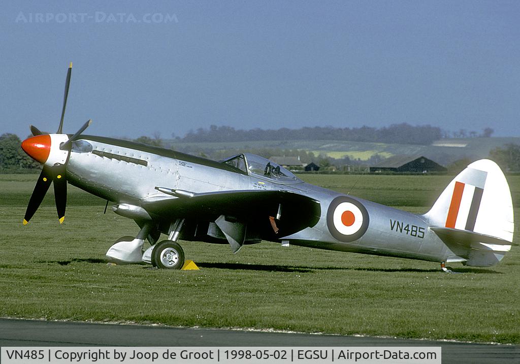 VN485, Supermarine 356 Spitfire F.24 C/N SMAF.21567, Rare outside appearance of this Spitfire F24. It was rolled outside for the Spitfires 60st anniversary air show.