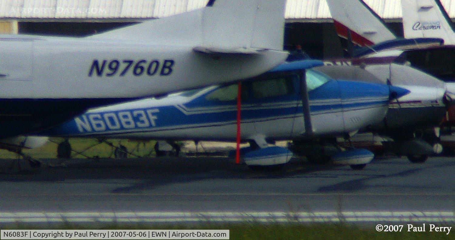 N6083F, 1975 Cessna 182P Skylane C/N 18264098, Almost hidden amongst the other birds on the ramp