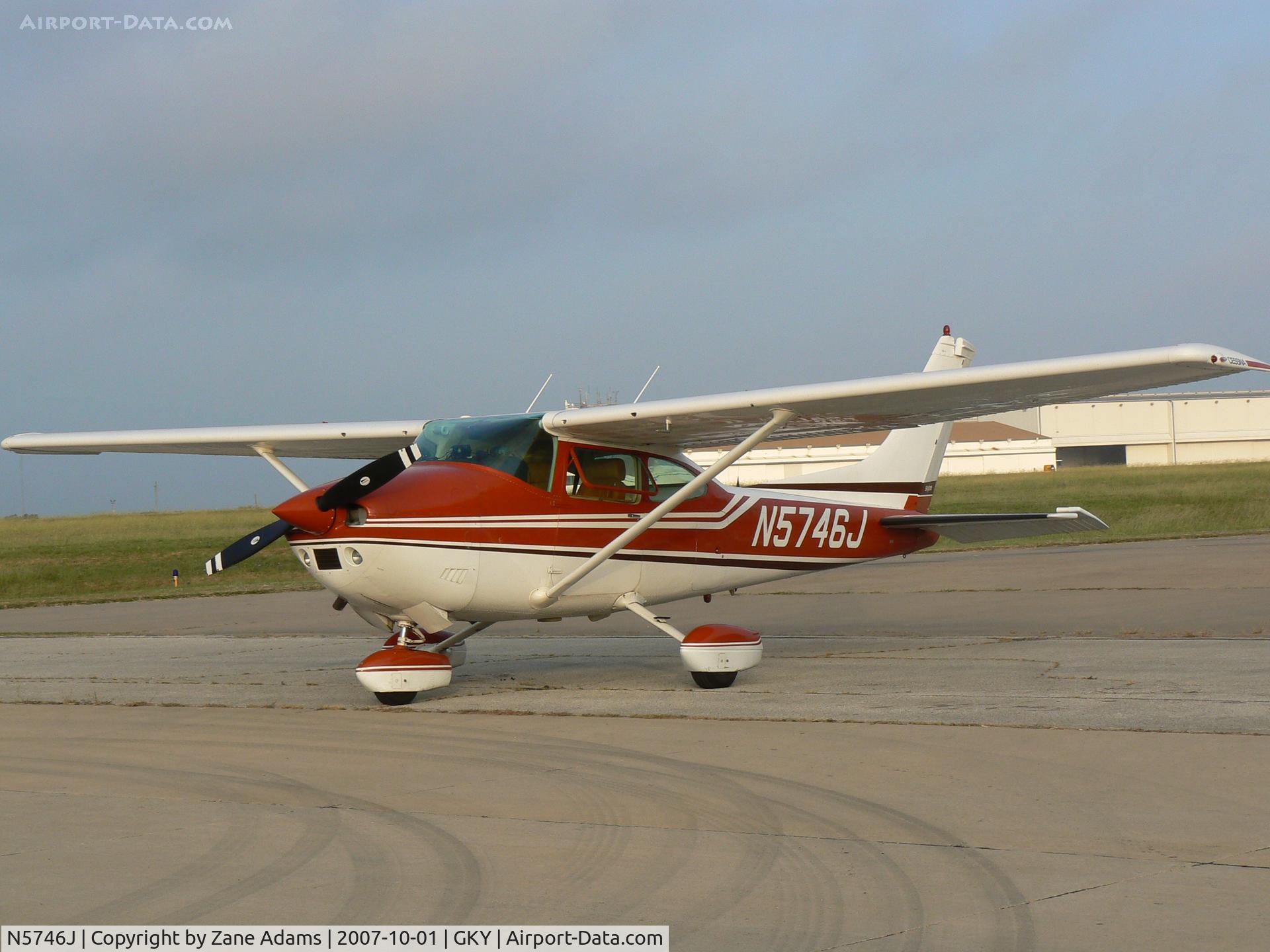 N5746J, 1974 Cessna 182P Skylane C/N 18263513, on the ramp at Arlington Muni