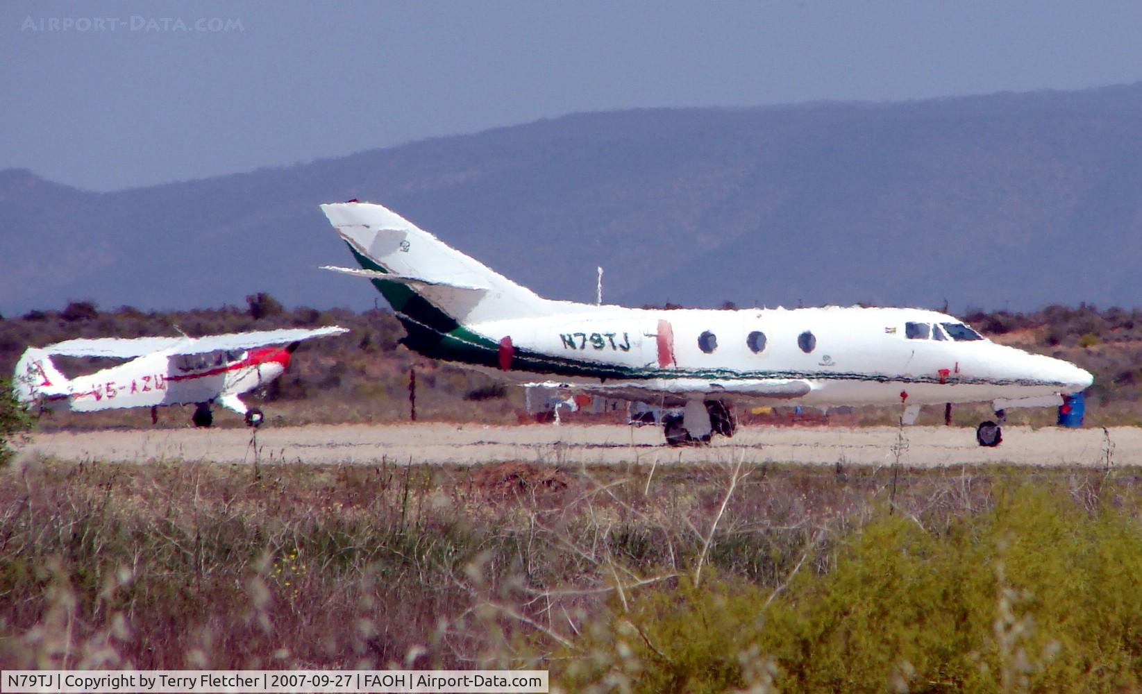 N79TJ, Dassault-Breguet Falcon 10 C/N 148, This Falcon far from home in the South African midday heathaze