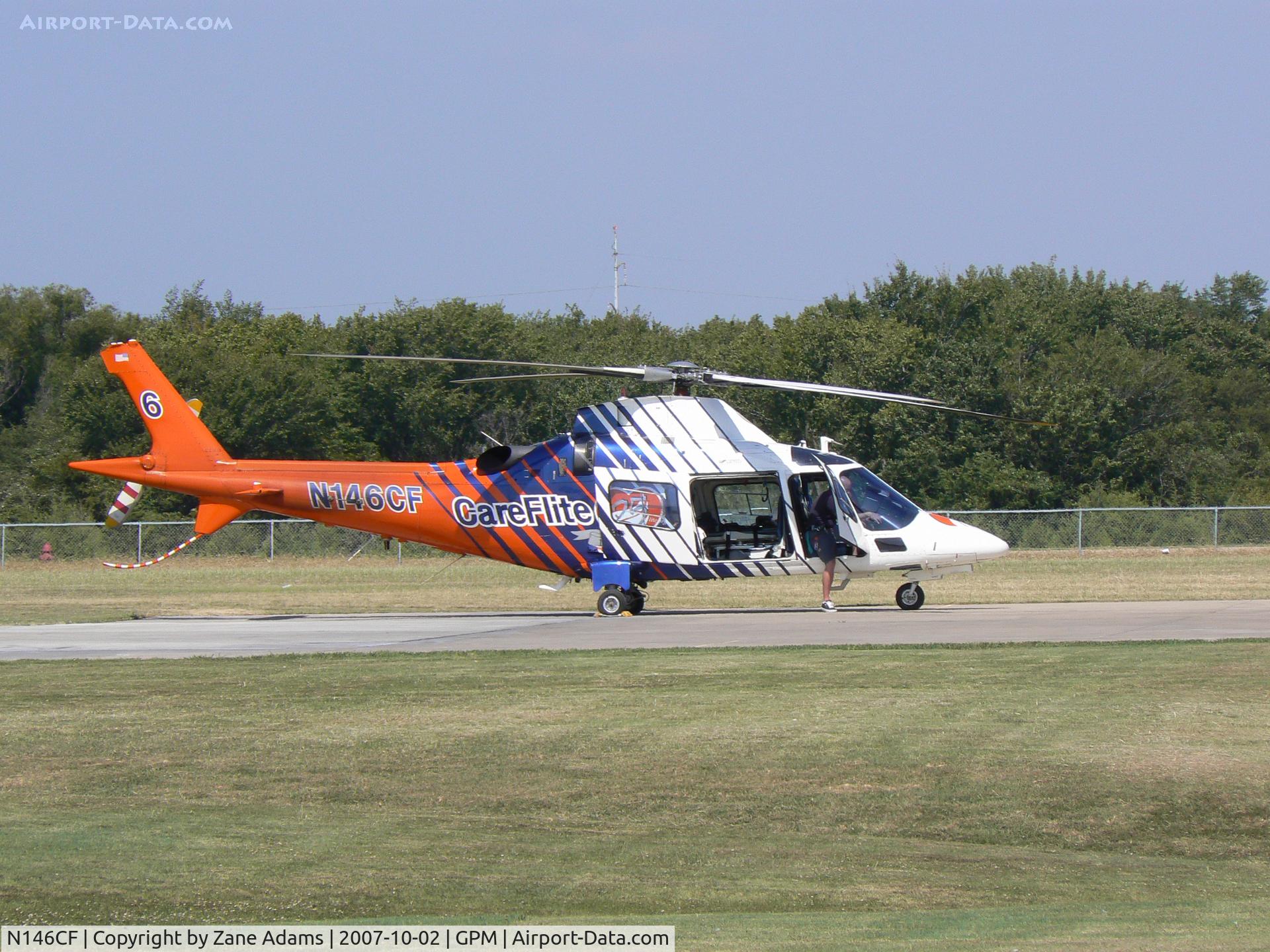 N146CF, 2003 Agusta A-109E C/N 11220, at Careflite maintanence hanger