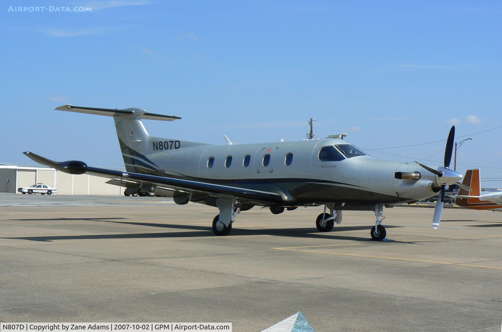 N807D, 2007 Pilatus PC-12/47 C/N 807, on the ramp at Grand Prairie