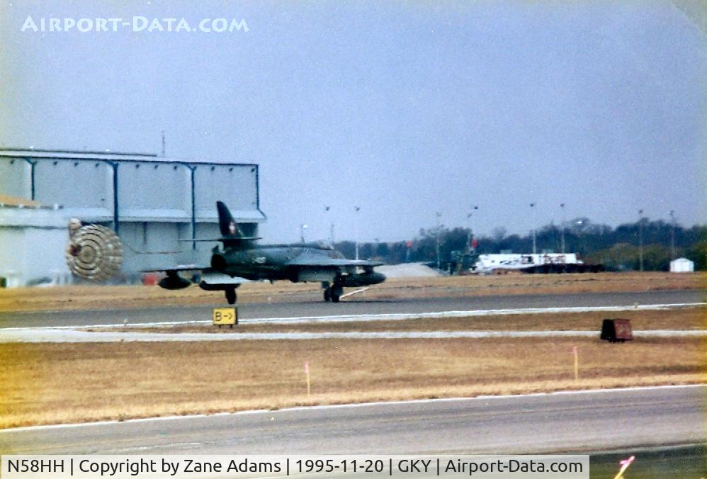 N58HH, 1958 Hawker Hunter F.58A C/N 41H-697464, Arrival Day at Texas Air Command Museum / Current registration C-GZIB