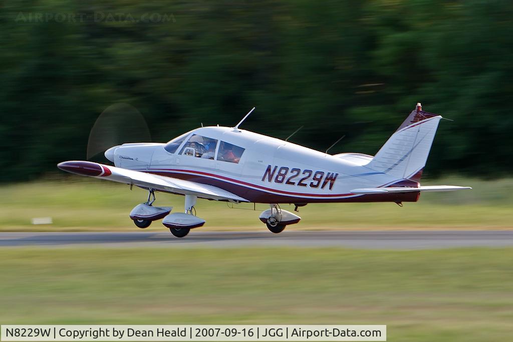 N8229W, 1965 Piper PA-28-180 C/N 28-2304, 1965 Piper PA-28-180 Cherokee 180C departing RWY 15 at Williamsburg/Jamestown Airport (KJGG) - Williamsburg, VA.