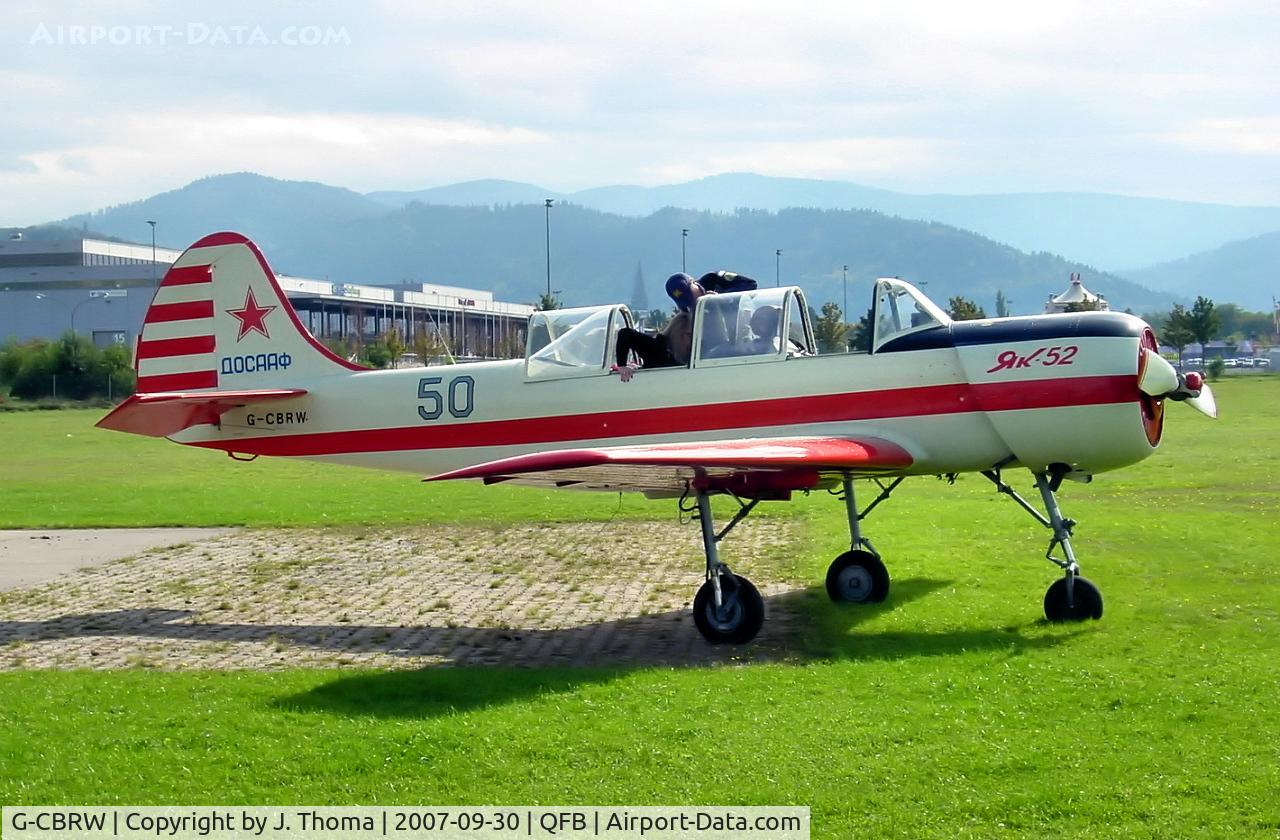 G-CBRW, 1991 Yakovlev (Aerostar) Yak-52 C/N 9111415, Yakovlev YAK-52
