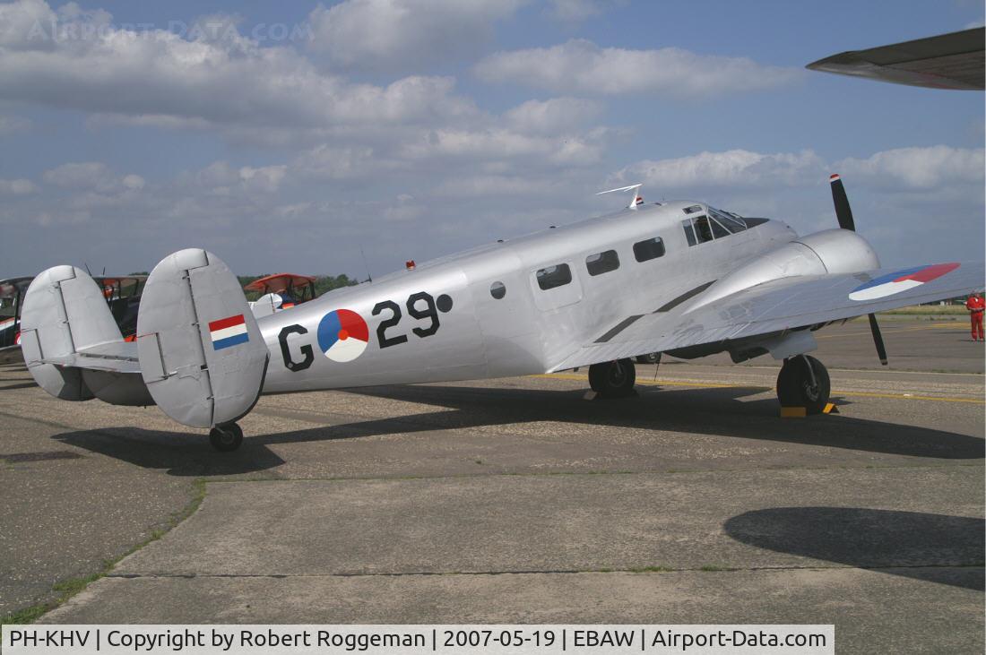 PH-KHV, 1952 Beech Expeditor 3NM (D18S) C/N A-904/CA-254, 17 th Antwerp Stampe Fly in.Painted as G-29 K.Lu.Royal Netherlands Air Force Historical Flight.