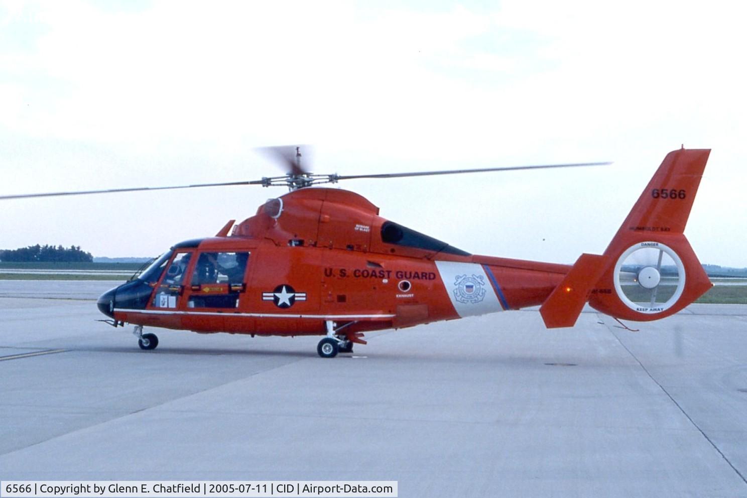 6566, 1987 Aerospatiale HH-65C Dolphin C/N 6257, HH-65B at the Landmark FBO.  Has been upgraded to HH-65C