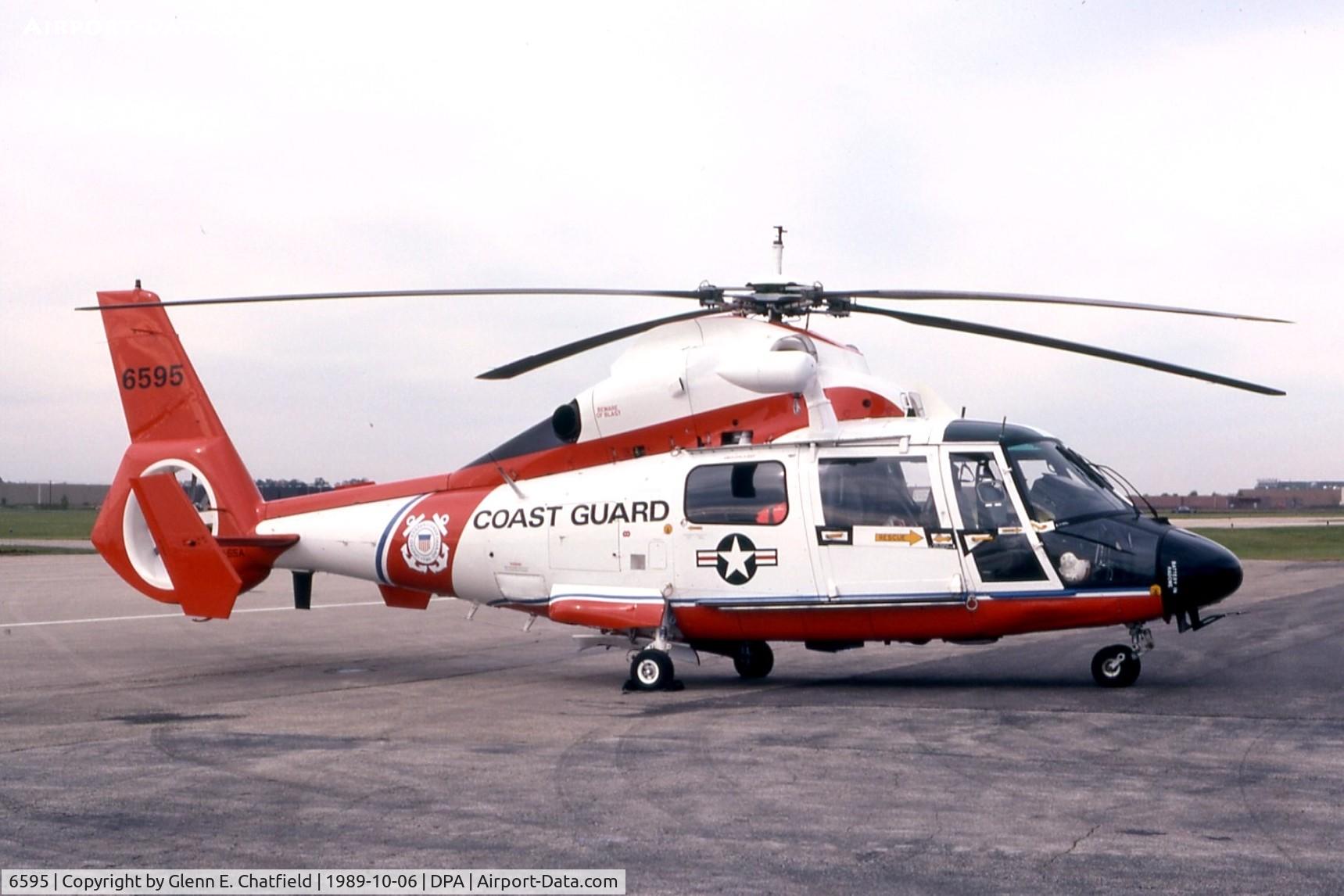 6595, 1989 Aerospatiale HH-65C Dolphin C/N 6297, HH-65A passing through.  Later upgraded to HH-65C