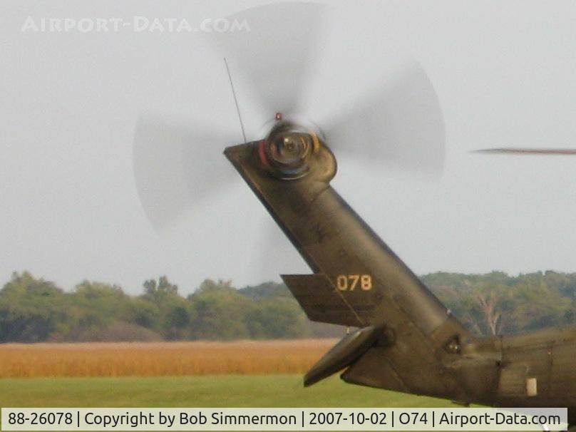 88-26078, 1988 Sikorsky UH-60A Black Hawk C/N 70-1311, All I can make out is the OH NG 078 on the tail of this Ohio National Guard UH-60 that just landed at Mount Victory, OH