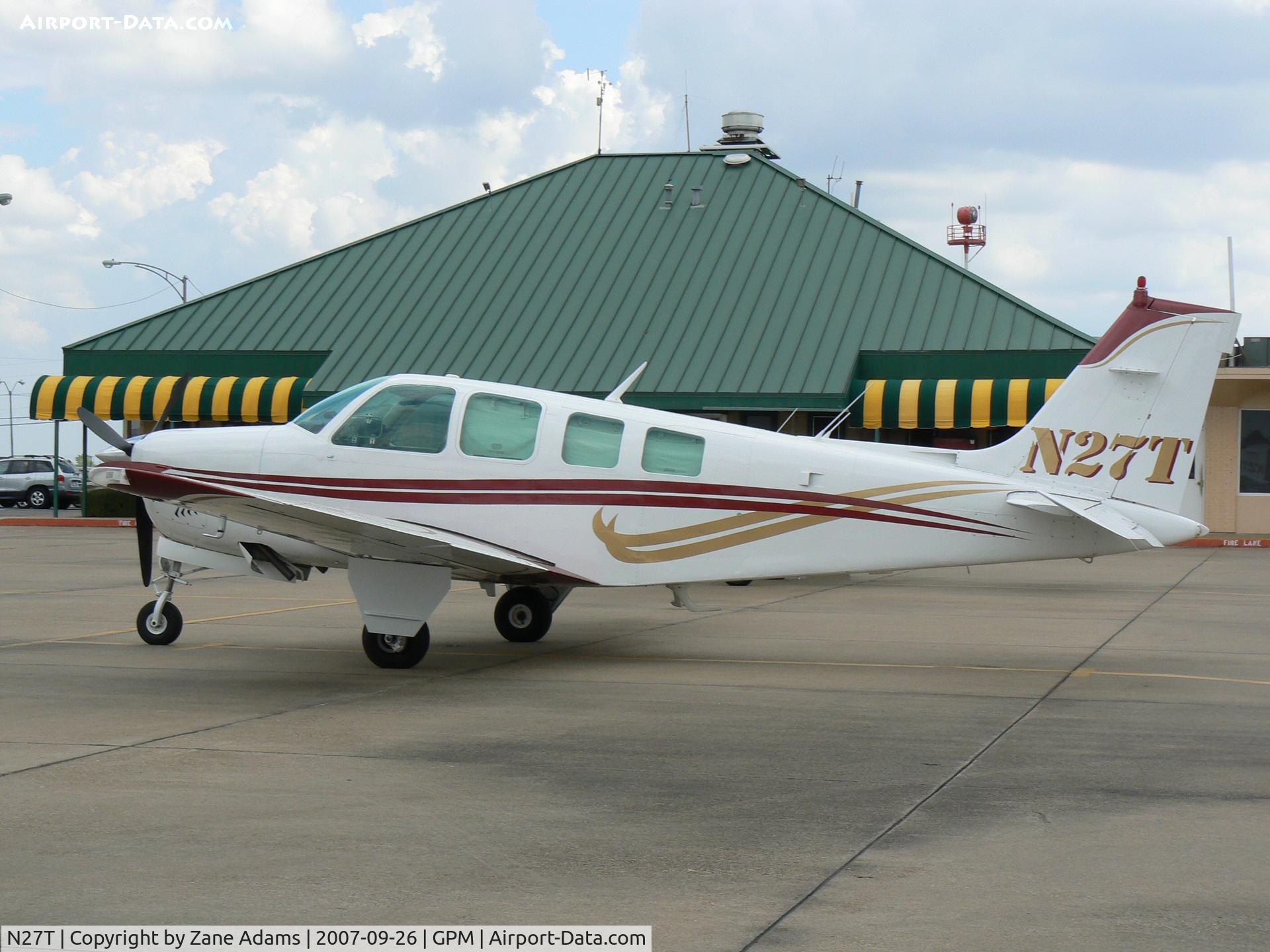 N27T, 1980 Beech A36 Bonanza 36 C/N E-1783, On the ramp at Grand Prairie