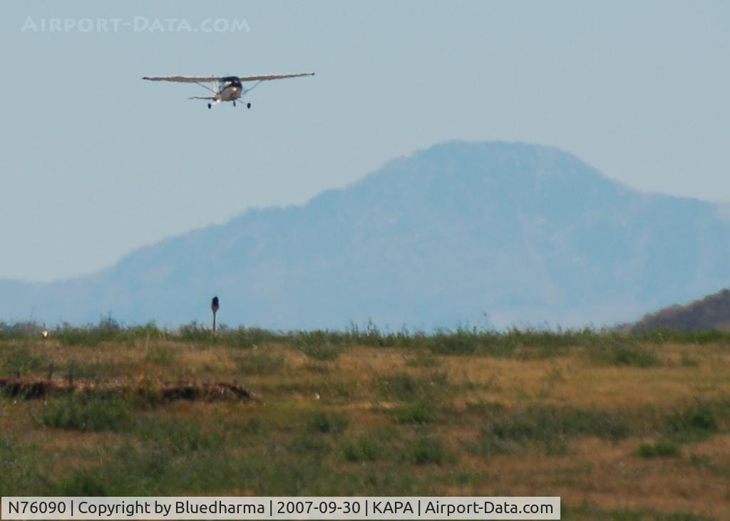 N76090, Cessna 172N C/N 17268120, Takeoff with Pikes Peak in the background