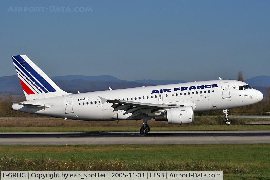 F-GRHG, 1999 Airbus A319-111 C/N 1036, landing from Paris Orly