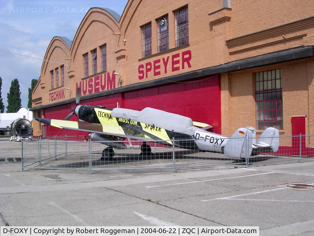 D-FOXY, F+W C-3605 Schlepp C/N 315, EKW C-3605.Technik Museum Speyer.With bent propeller after mid air collision and crashlanding on 17-09-2002.