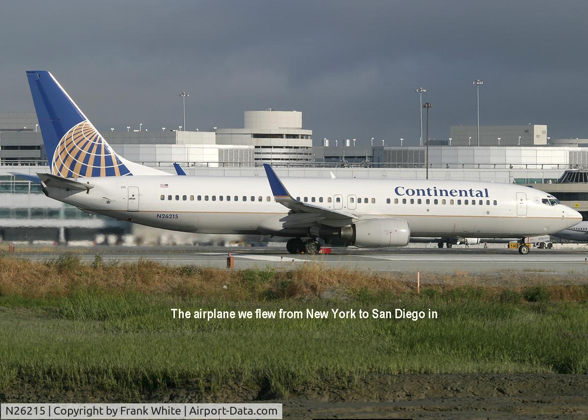 N26215, 1998 Boeing 737-824 C/N 28775, The airplane my wife and I made our 1st coast to coast trip in!