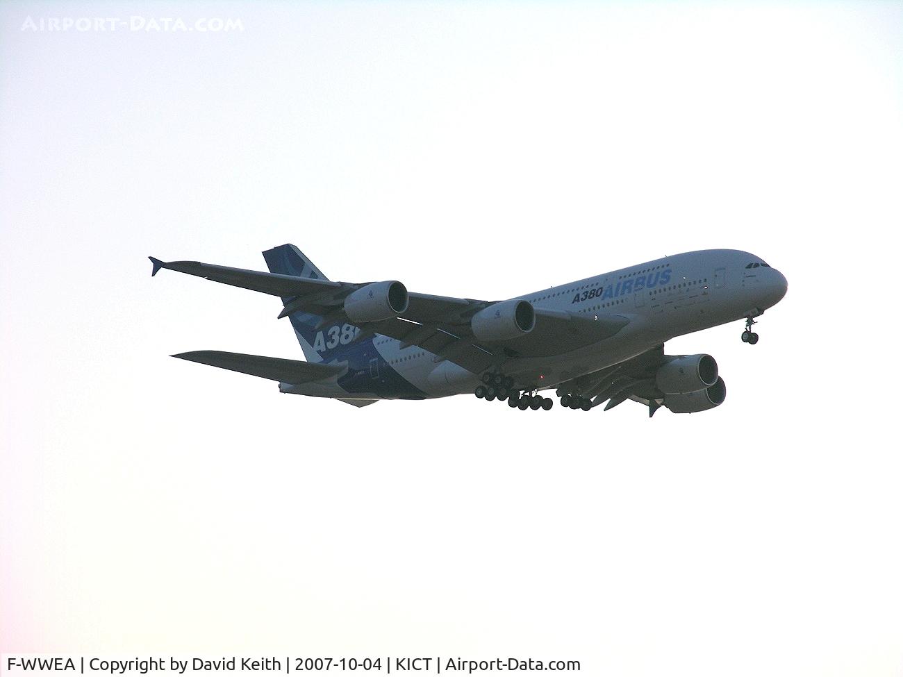F-WWEA, 2006 Airbus A380-861 C/N 009, Early dawn at ICT. Two fly-bys