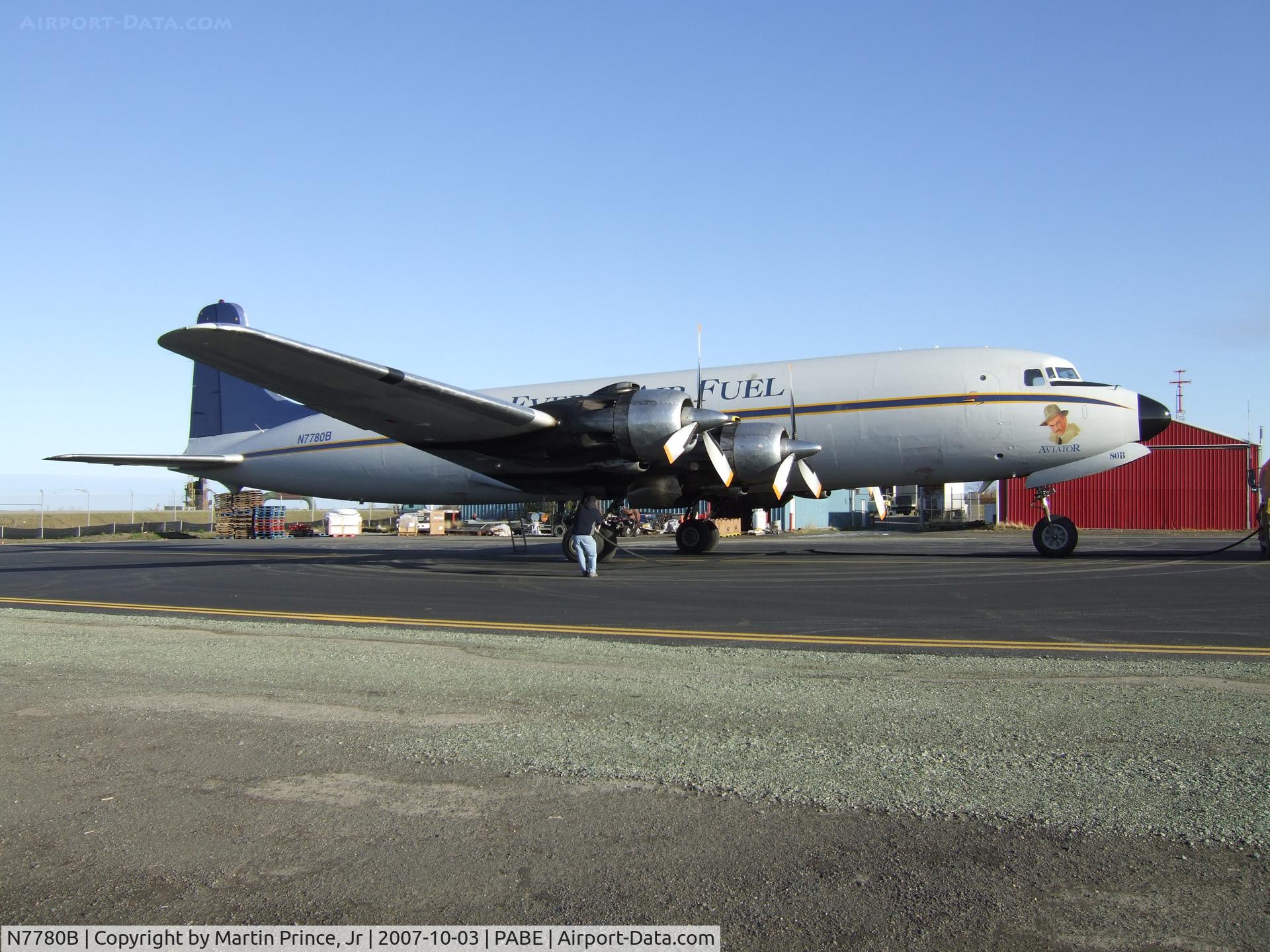 N7780B, 1957 Douglas DC-6A C/N 45372, Everts Air Cargo Fueling in Bethel
