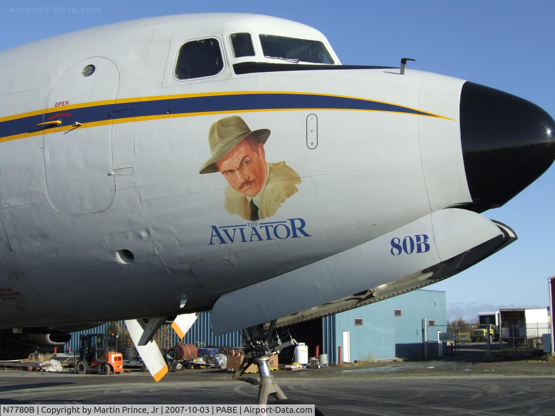 N7780B, 1957 Douglas DC-6A C/N 45372, Nose Art-Howard Hughs Everts Air Cargo