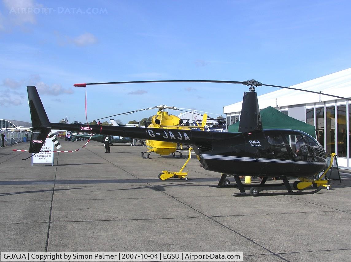 G-JAJA, 2007 Robinson R44 Raven II C/N 11691, Robinson R44 exhibited at Helitech 2007