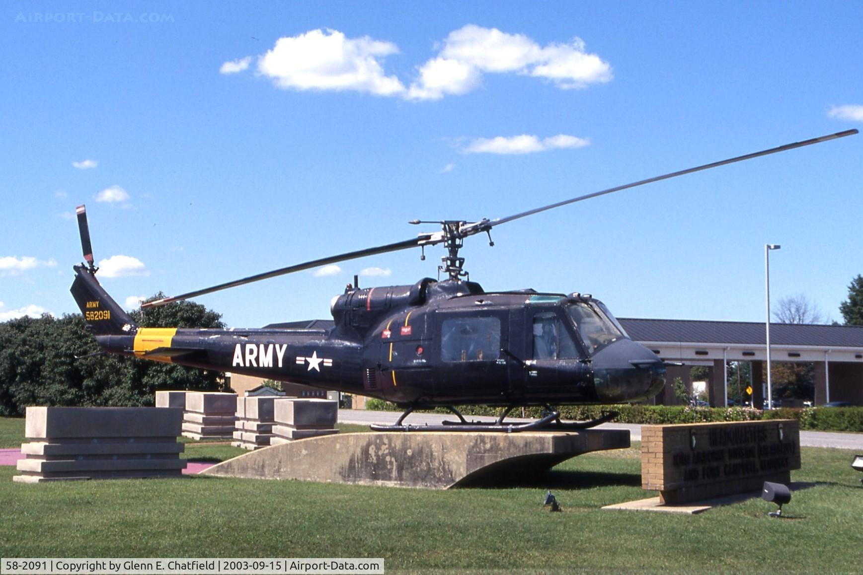 58-2091, 1959 Bell UH-1A Iroquois C/N 32, UH-1A at Ft. Campbell, KY
