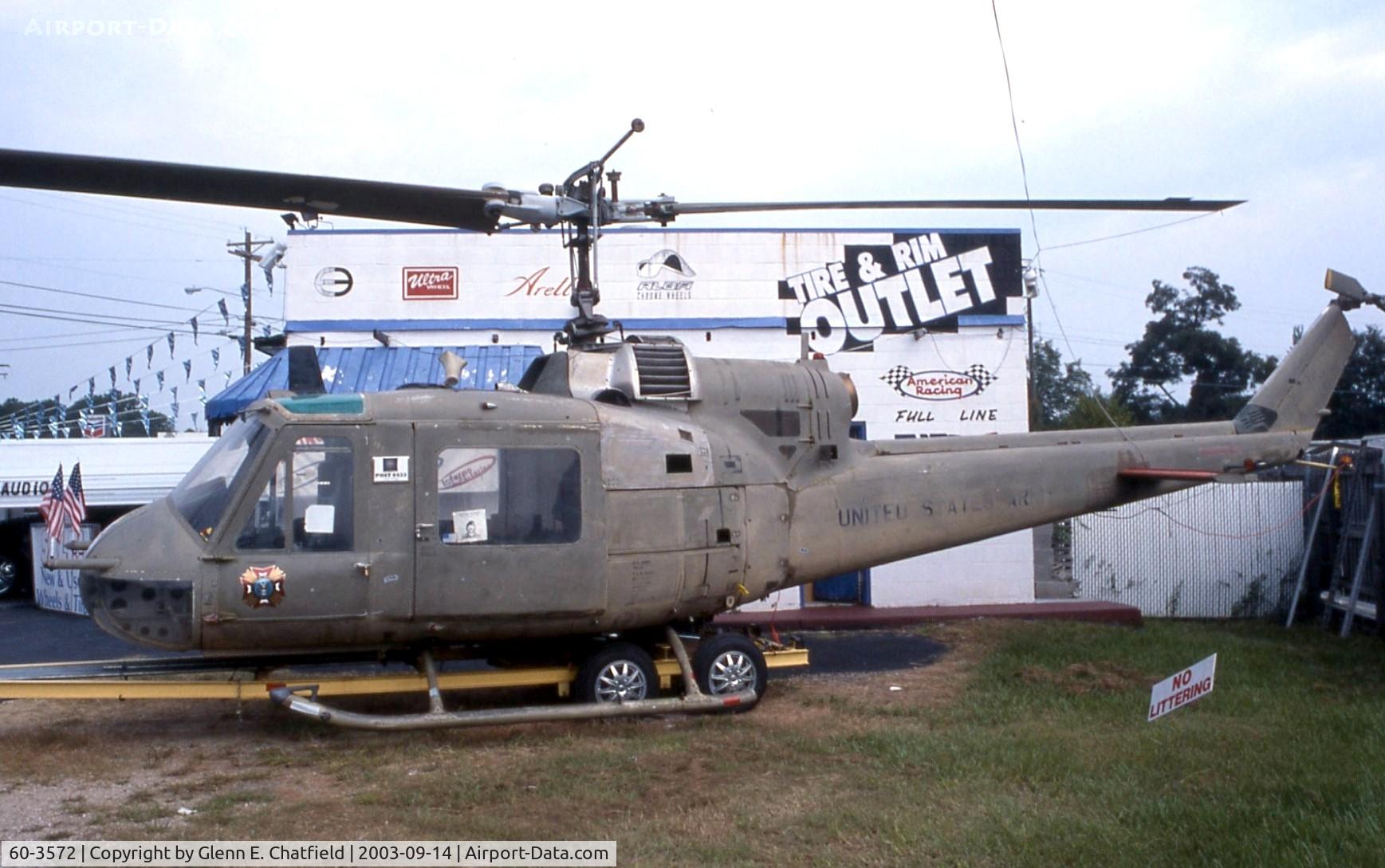 60-3572, 1960 Bell UH-1B Iroquois C/N 218, UH-1B at the Cairo, GA VFW post