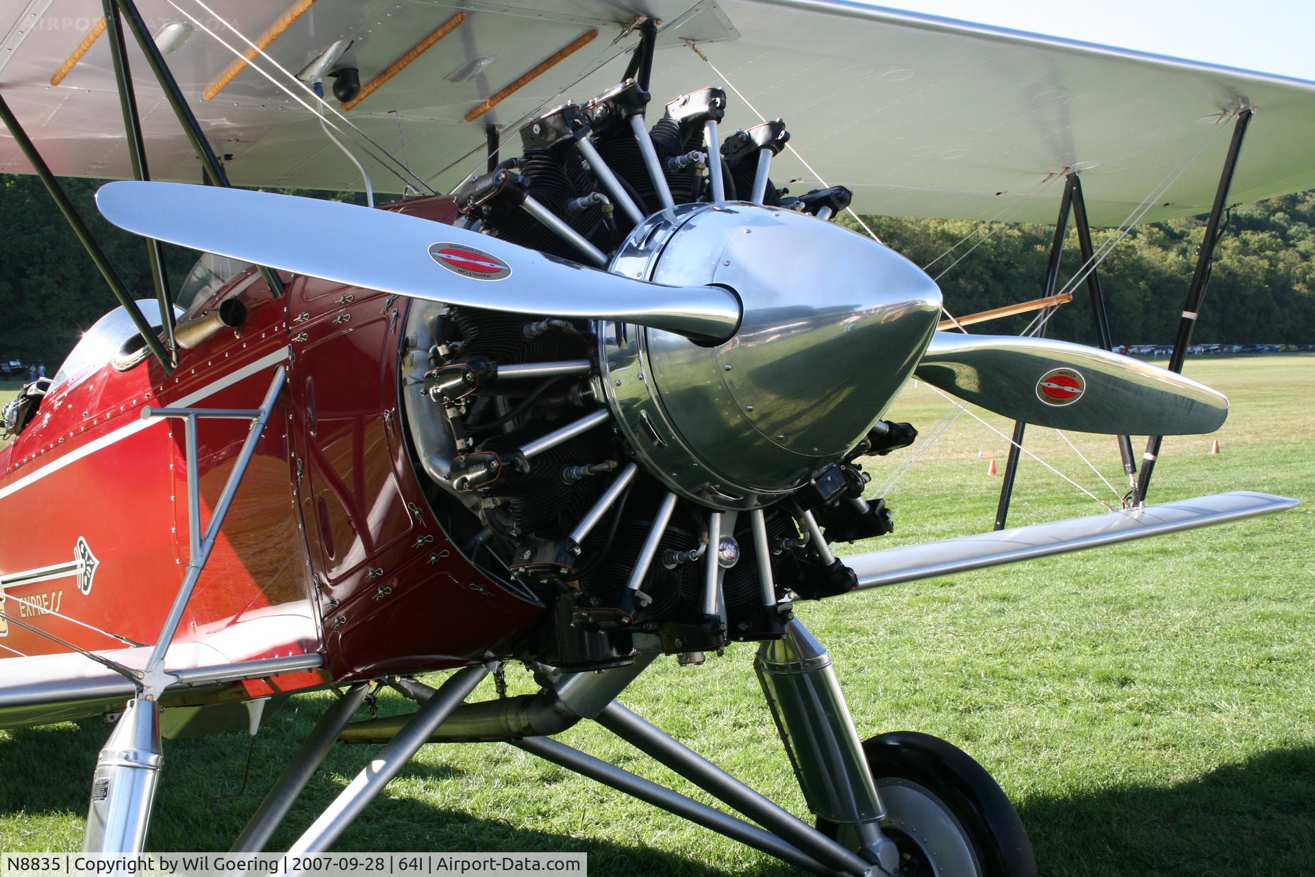 N8835, 1928 Stearman C3-B Sport Commercial C/N 241, Evening at Lee Bottom Flying Field