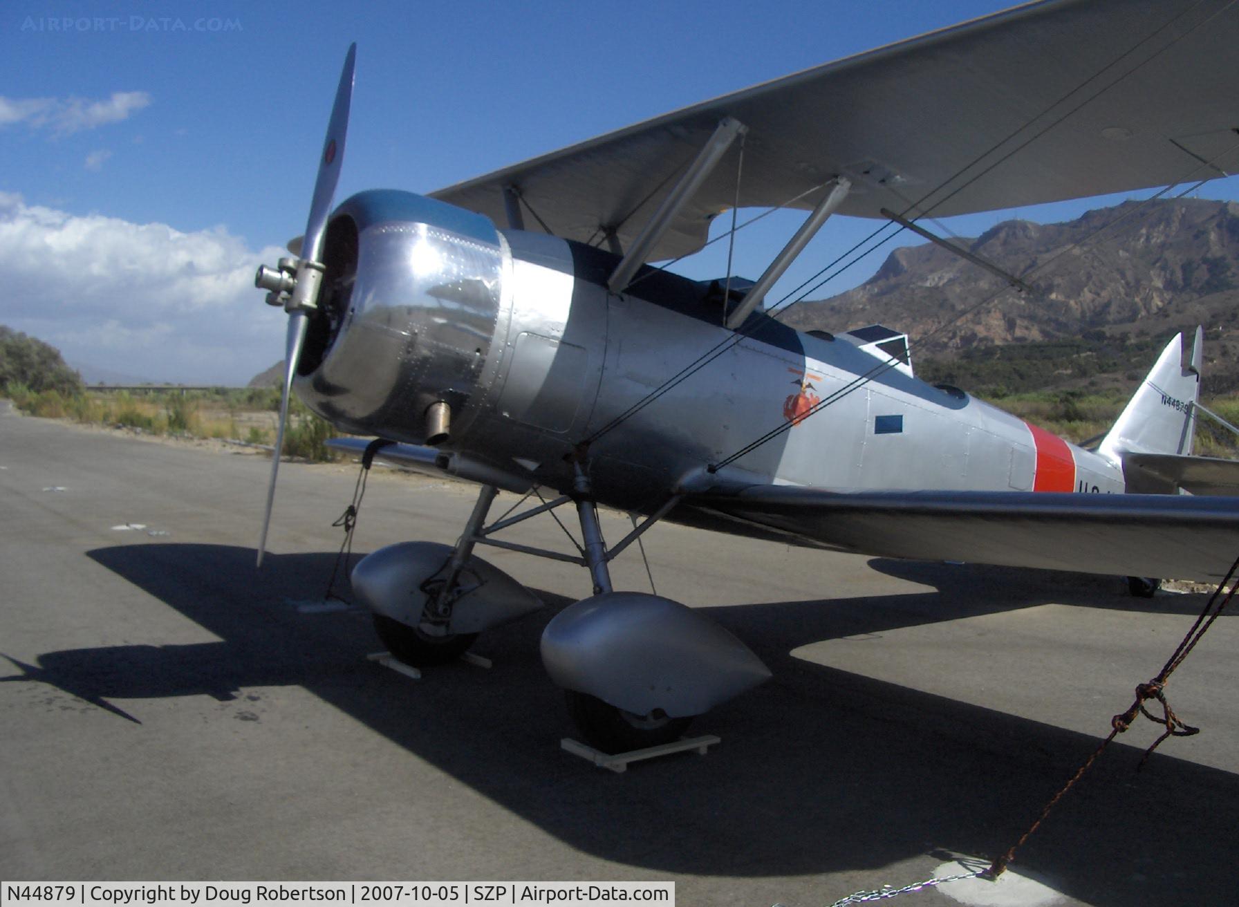 N44879, 1940 Naval Aircraft Factory N3N-3 C/N 4425, 1940 Naval Aircraft Factory N3N-3 'Yellow Peril', Lycoming R680 300 Hp upgrade, USN design primary trainer. Production versions built 1936-1941 totalled 995, when retired in 1961 they were the last US military biplane in service