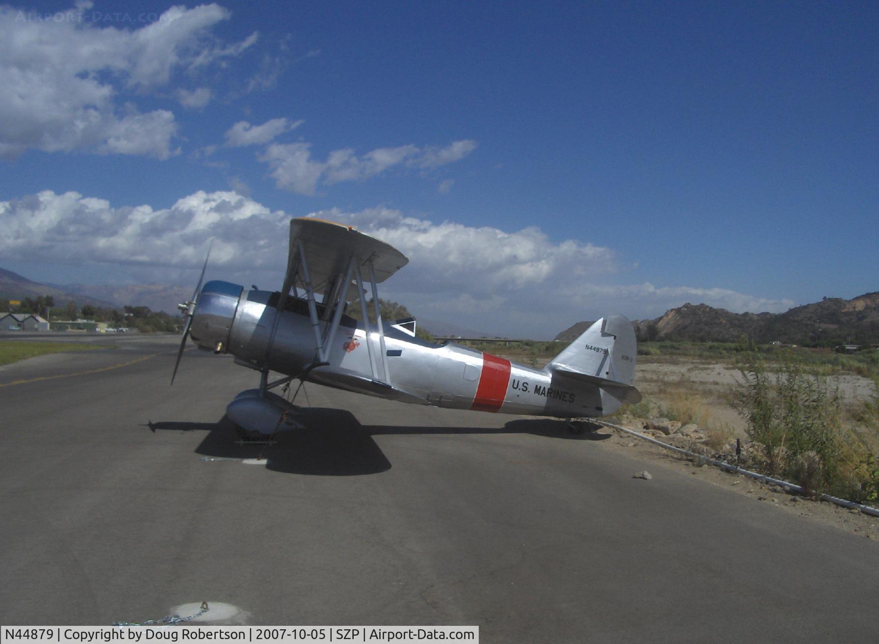 N44879, 1940 Naval Aircraft Factory N3N-3 C/N 4425, 1940 Naval Aircraft Factory N3N-3 'Yellow Peril', Lycoming R680 300 Hp upgrade, USN design primary trainer. versions built 1936-1941 totalled 995, when retired in 1961 they were the last US military biplane in service