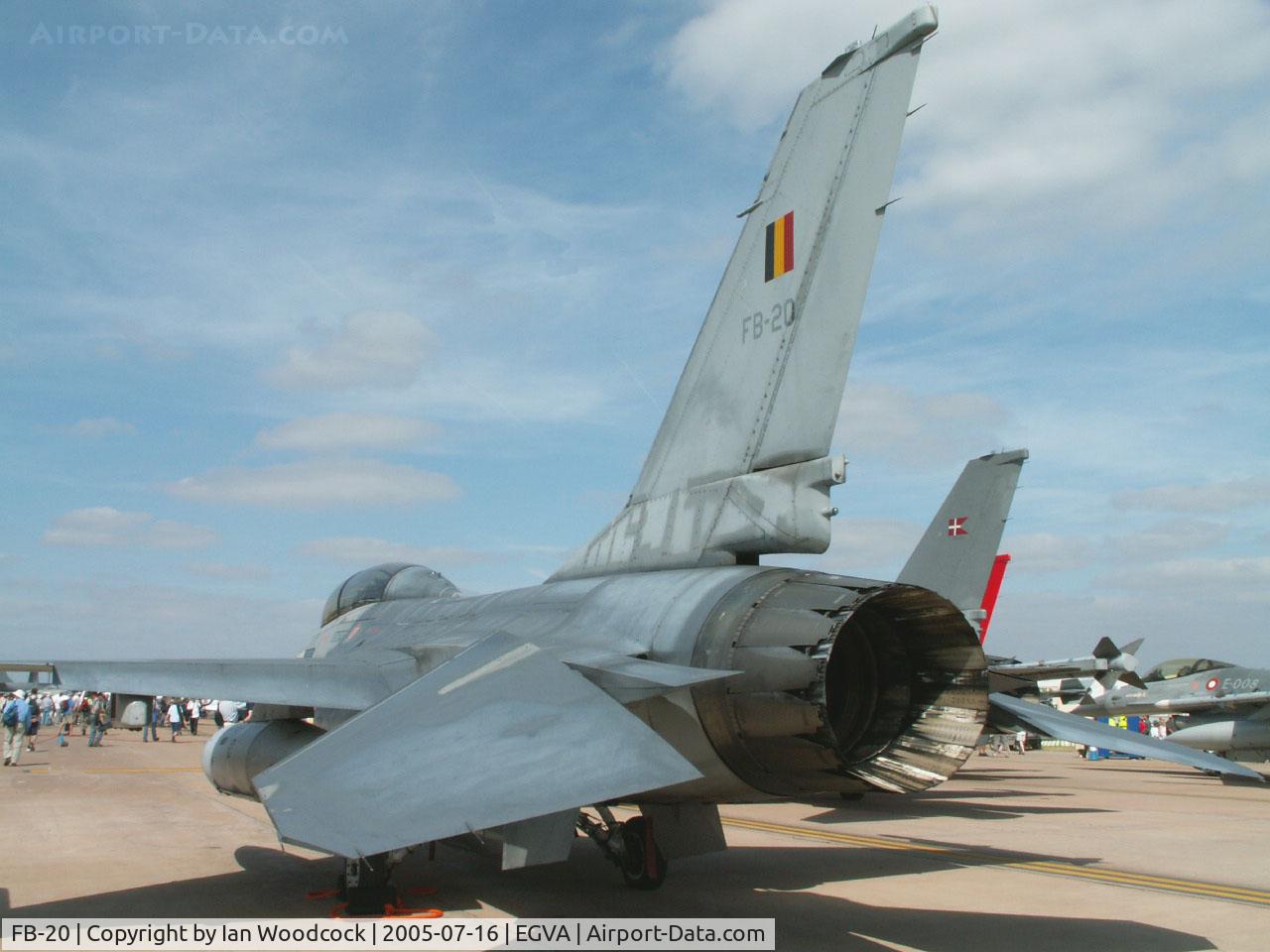 FB-20, 1980 General Dynamics F-16BM Fighting Falcon C/N 6J-20, General Dynamics F-16B/31 Sqn Belgian AF/Fairford 2005