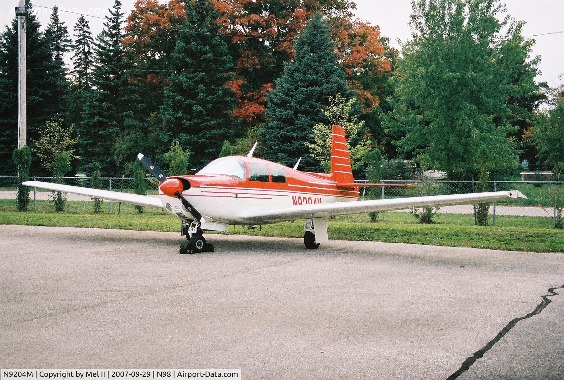 N9204M, 1966 Mooney M20E C/N 1171, Parked @ Boyne City Municipal Airport (N98)